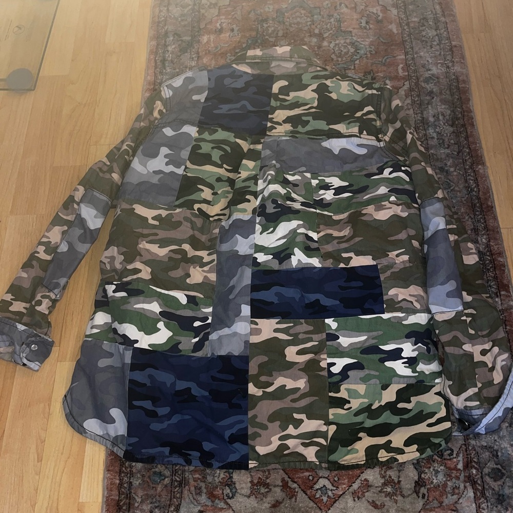 Gap Patchwork Camo Print Utility Jacket Shacket M… - image 7